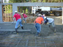 Image of crew pouring slab for concrete flatwork installation Suncadia Washington State by Foundation Specialists LLC