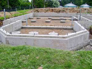 Image of a custom residential concrete foundation installed by Foundation Specialists LLC in Tacoma Washington